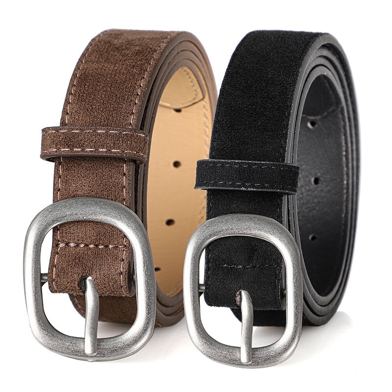 Vintage Fashion Look - Ladies' belt, imitation suede-like surface, vintage