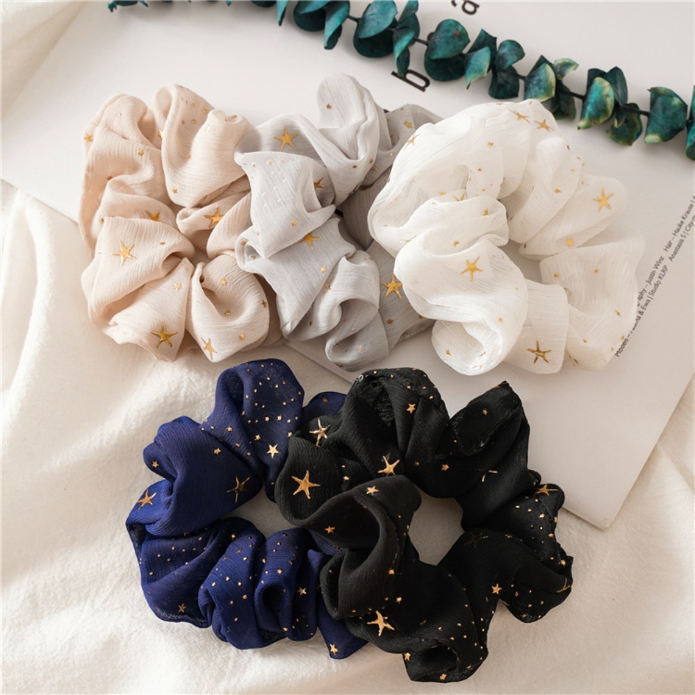 Vintage Fashion Look - 1/5pcs Print Scrunchie Dreamy Vintage Style