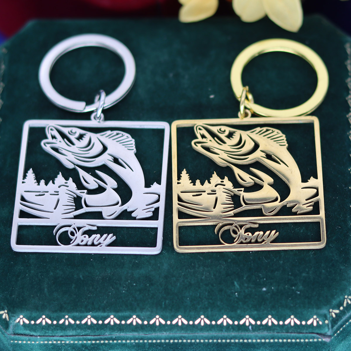 Custom Name Fish Keychain Pers - Vintage Fashion Names ulasan dan harga