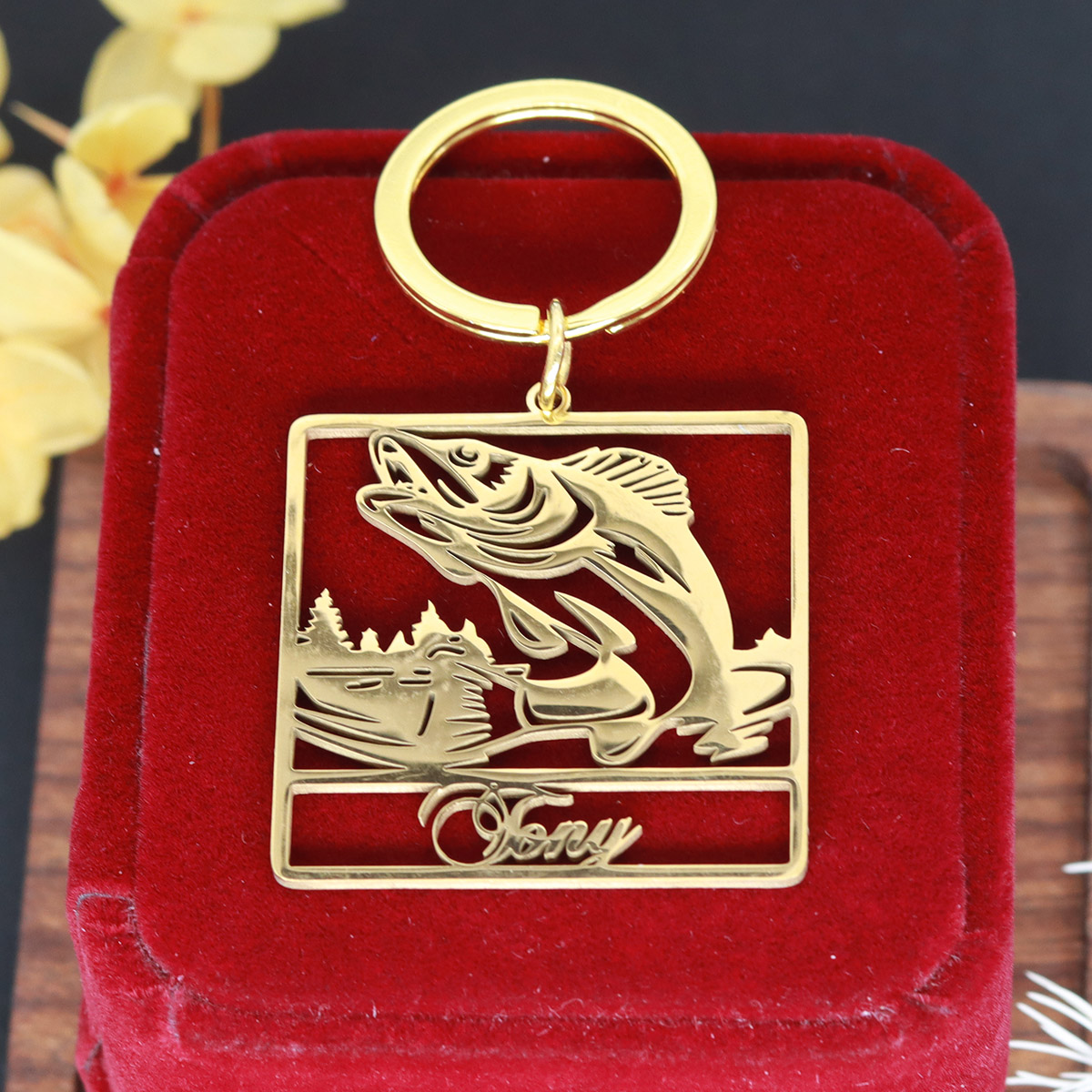 Custom Name Fish Keychain Pers - Vintage Fashion Names ulasan dan harga