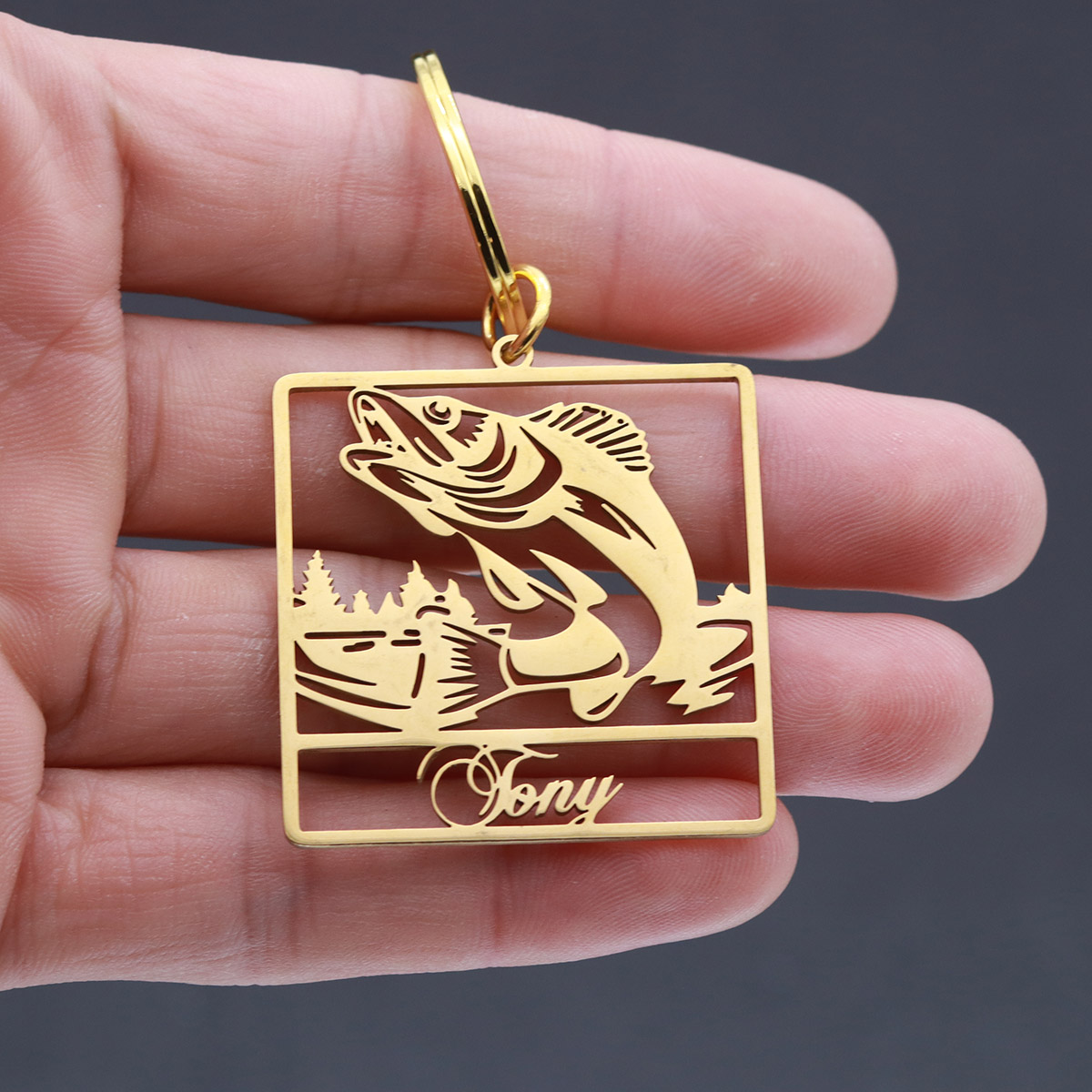 Custom Name Fish Keychain Pers - Vintage Fashion Names ulasan dan harga