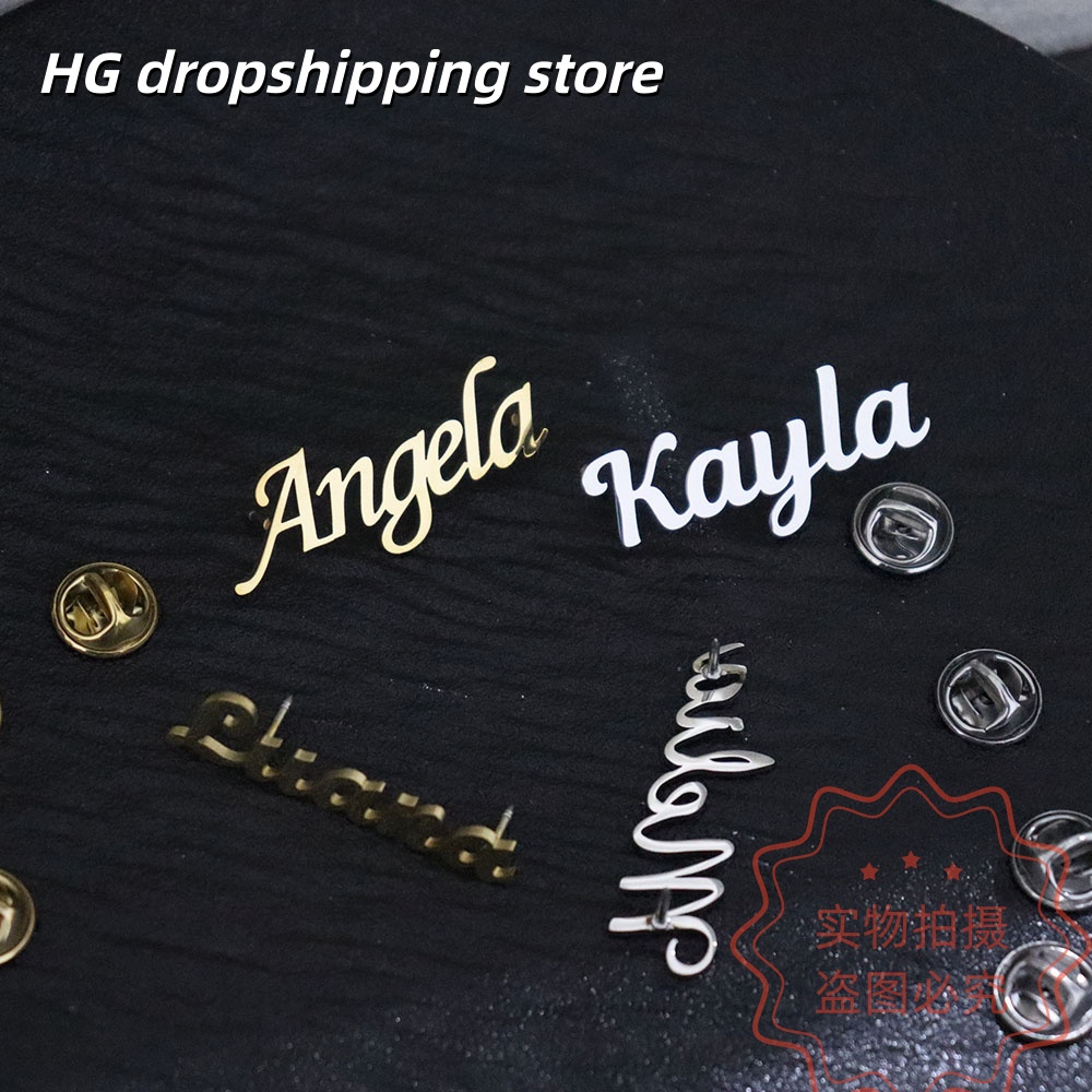 Custom Nameplate Brooch Person - Vintage Fashion Names ulasan dan harga