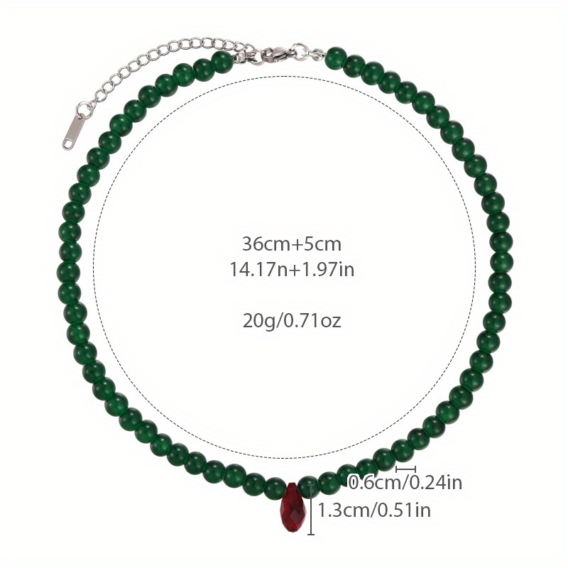 Vintage Green Beaded Necklace  - Vintage Fashion Look ulasan dan harga