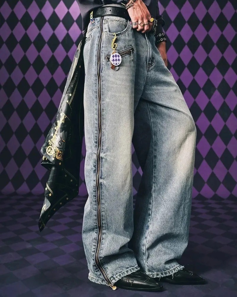 Y2K Streetwear Men Hip Hop Har - Vintage Zipper ulasan dan harga