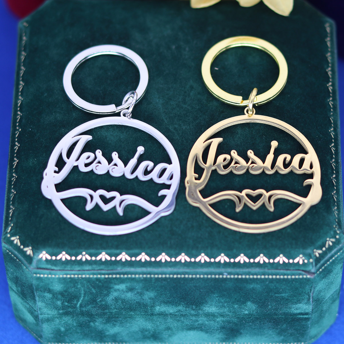 Love Heart Custom Name Keychai - Vintage Fashion Names ulasan dan harga