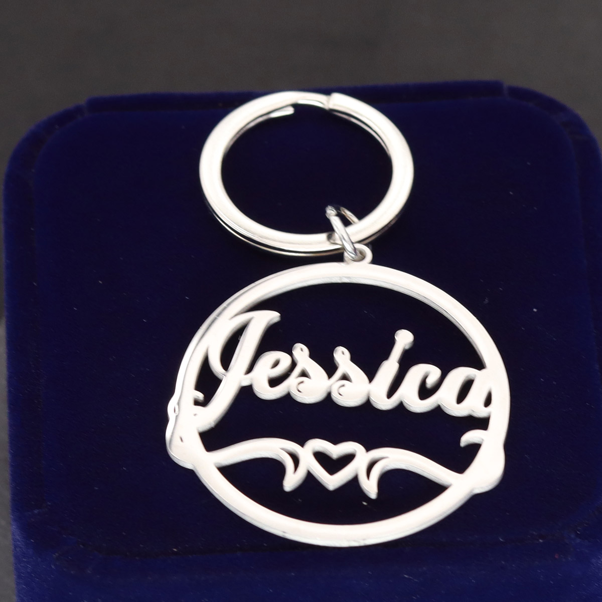 Love Heart Custom Name Keychai - Vintage Fashion Names ulasan dan harga