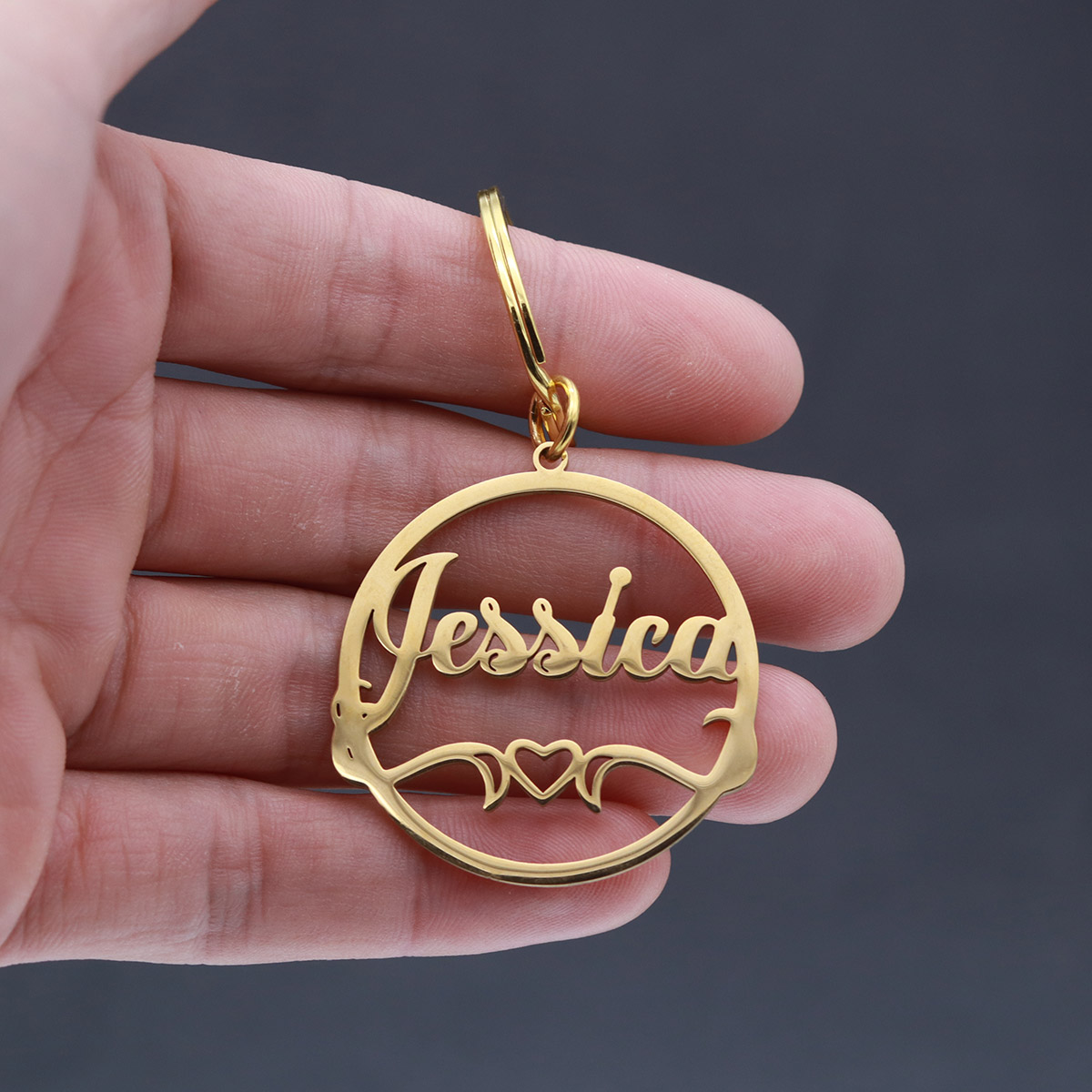 Love Heart Custom Name Keychai - Vintage Fashion Names ulasan dan harga