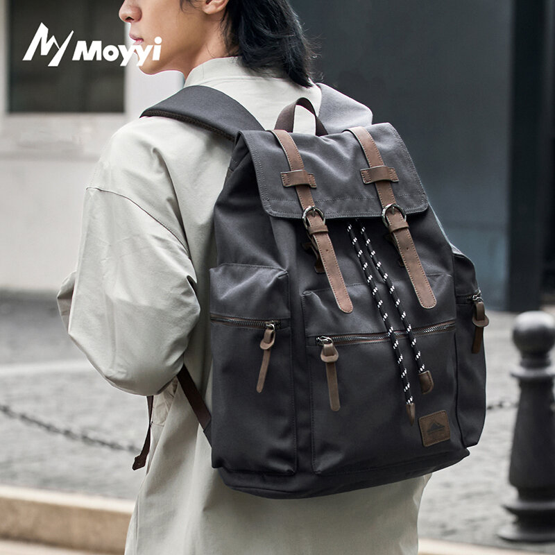 MOYYI 27L Large Flap Backpack  - Vintage Zipper ulasan dan harga