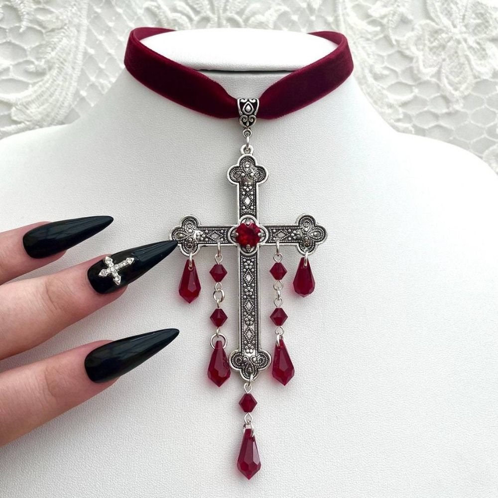 Retro Style Large Cross Pendan - Vintage Fashion Look ulasan dan harga