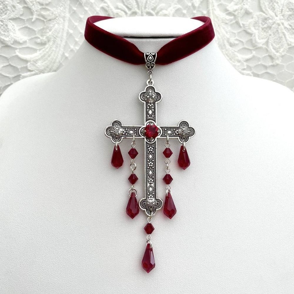 Retro Style Large Cross Pendan - Vintage Fashion Look ulasan dan harga