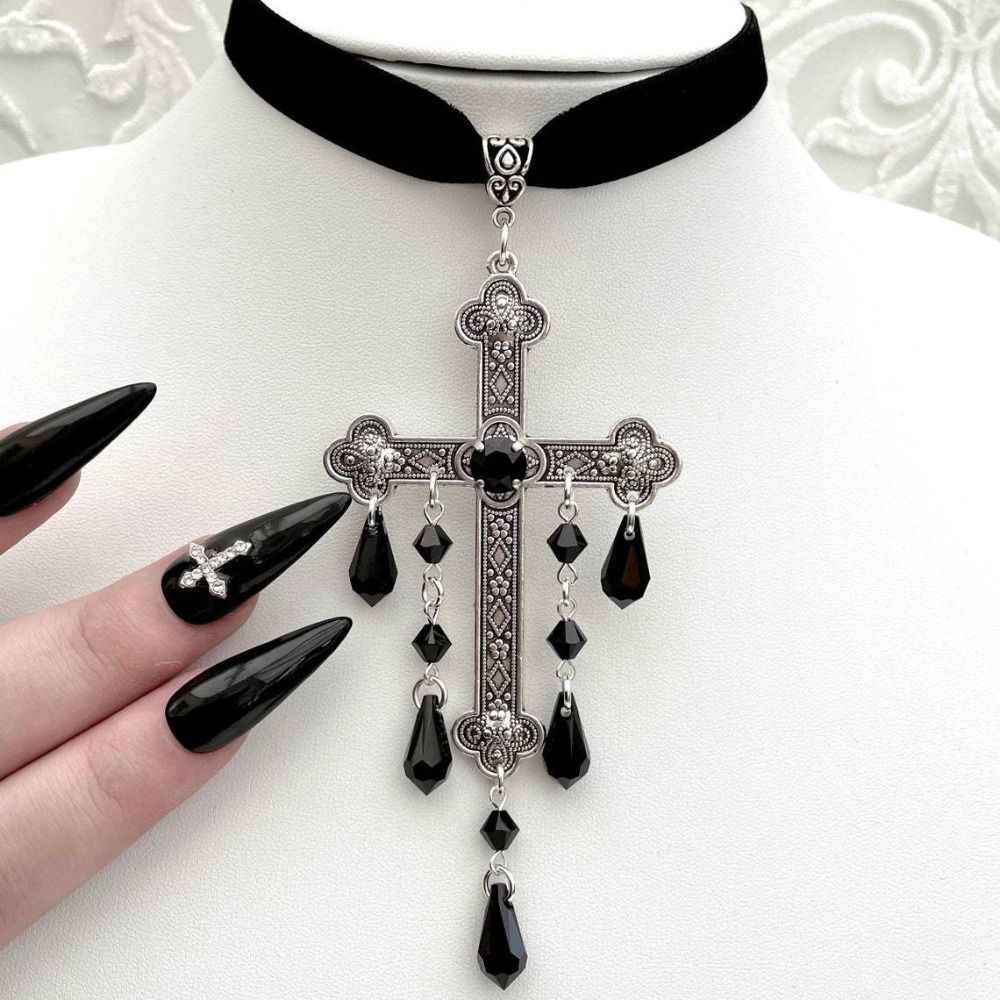 Retro Style Large Cross Pendan - Vintage Fashion Look ulasan dan harga