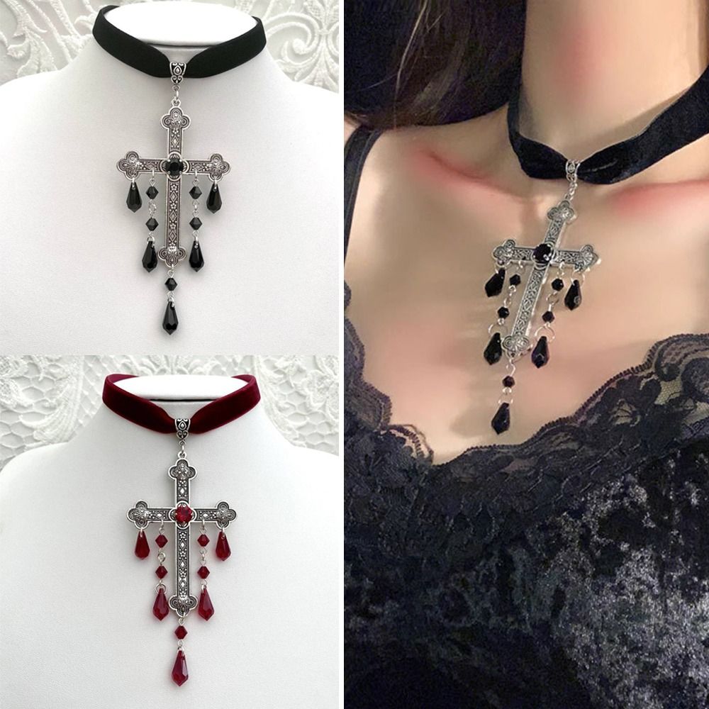 Retro Style Large Cross Pendan - Vintage Fashion Look ulasan dan harga